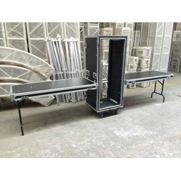 Black 28U Amplifier Anti Shock Rack Flight Case With Two Pieces Of Tables 9mm