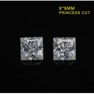 DEF Color Diamond Moissanite Clear White Lab Created Diamonds 9mm Princess Cut