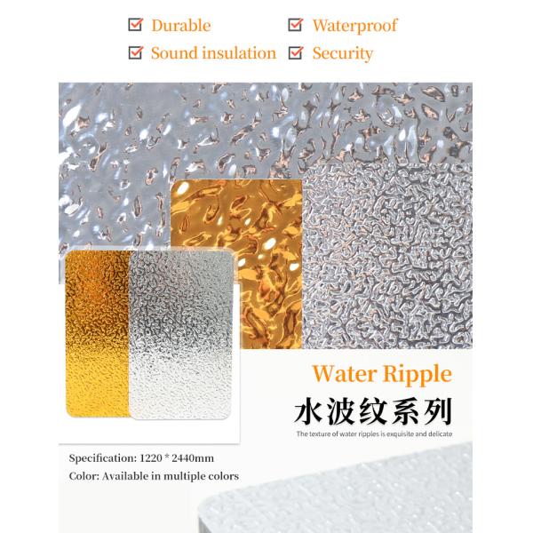 Decorative Fireproof Water Ripple 3D Wood Plastic Bamboo Charcoal Wall Panels