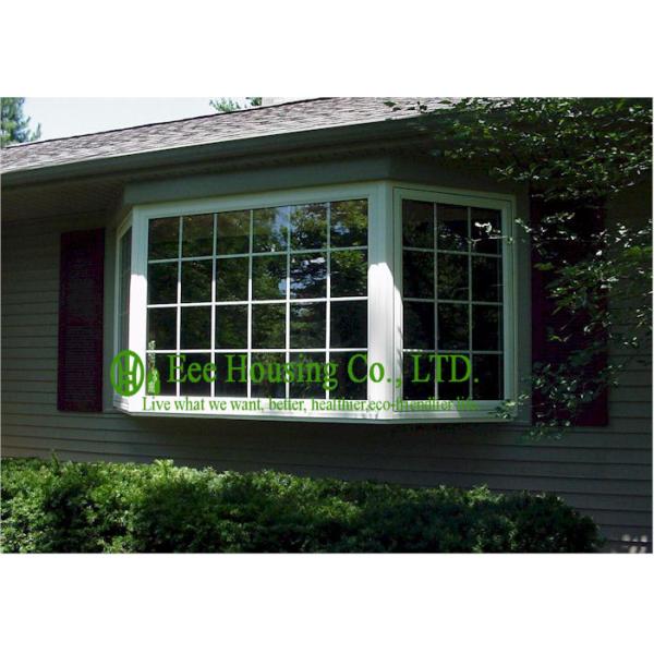 White PVC Bay Window With Clear Glass For Villas/Apartment, Energy efficient