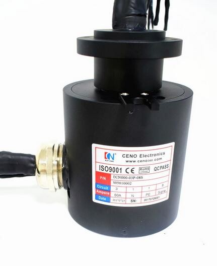 Quality 60A 8 Signal Industrial Slip Ring Maintenance Free With Soft Rubber Wire wholesale