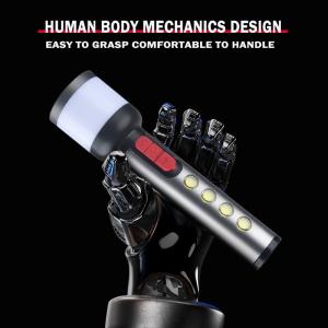 LED Rechargeable Flashlight ABS Aluminum 1LED COB 1200MAH With Type - C Charging