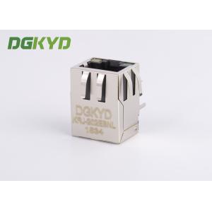 Gigabit 8 Core Single-Port RJ45 Connector, with Shield Tabs, with Green-Yellow