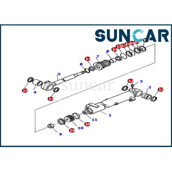Quality 878000391 Excavator boom Cylinder Seal Kit Fits Komatsu PC20-7 Repair Kit hydraulic cylinder wholesale