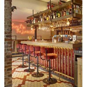 Versatile Scene Bar Stool Chairs Multi Color Tufted Backrest High Foot Bar Stool