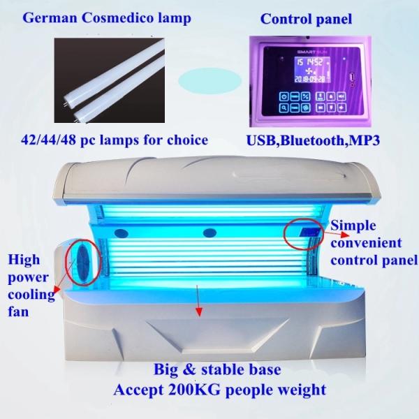 Stand Up Solarium Vertical Tanning Machine F6 With Cosmedico Tanning Lamps