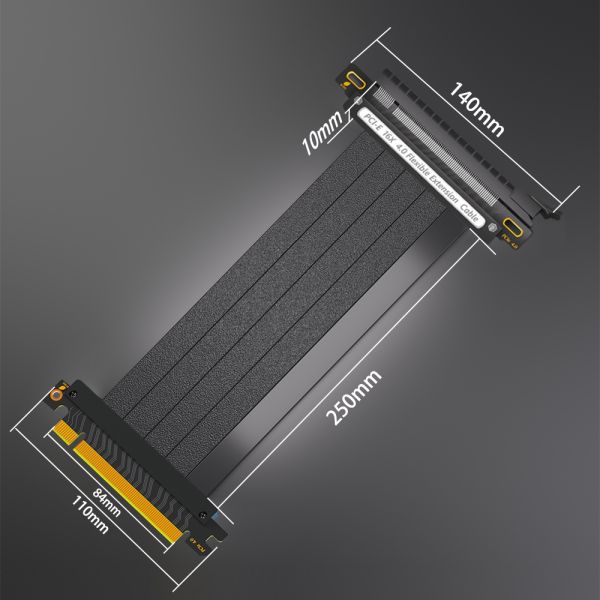 High Speed PCI-E 4.0 16X GPU Riser Cable with 256Gbps Transmission for Enhanced GPU Performance