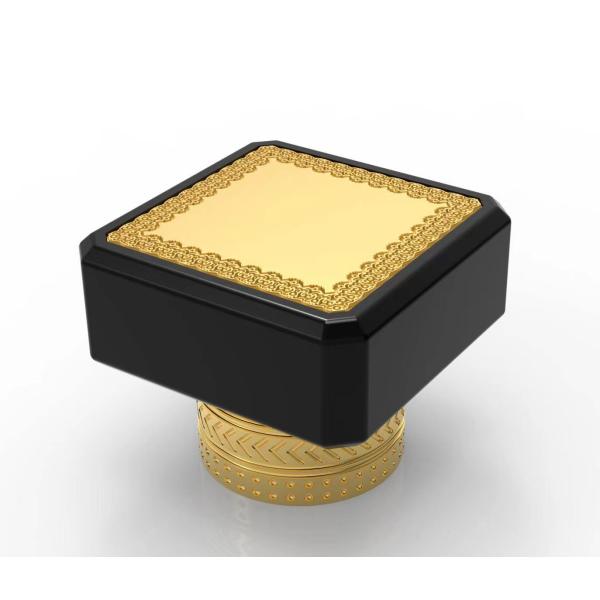 Quality Gold Plated High Aesthetics Square Bottle Cap Perfume OEM All Color Accepted wholesale