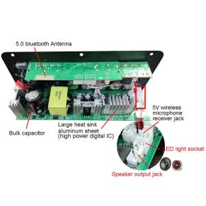 D100W Bluetooth 5.0 Power Amplifier Board AC 220V DC 12-24V 5V Wireless Module