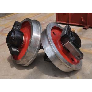 Heavy Load Steel Cart Wheels , Casting Double Flanged Guide Wheels For Rail Car