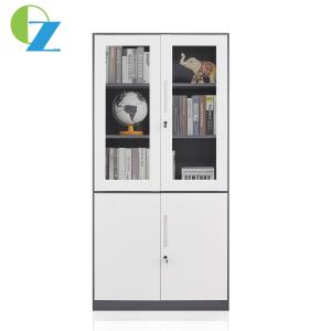 China Filing Metal Storage Cupboard 12mm Slim Edge 2 Glass Door For Office on sale