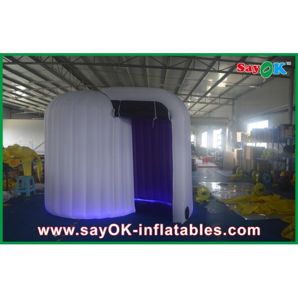 Inflatable Photo Studio PVC Purple Round Inflatable Photo Booth With Black