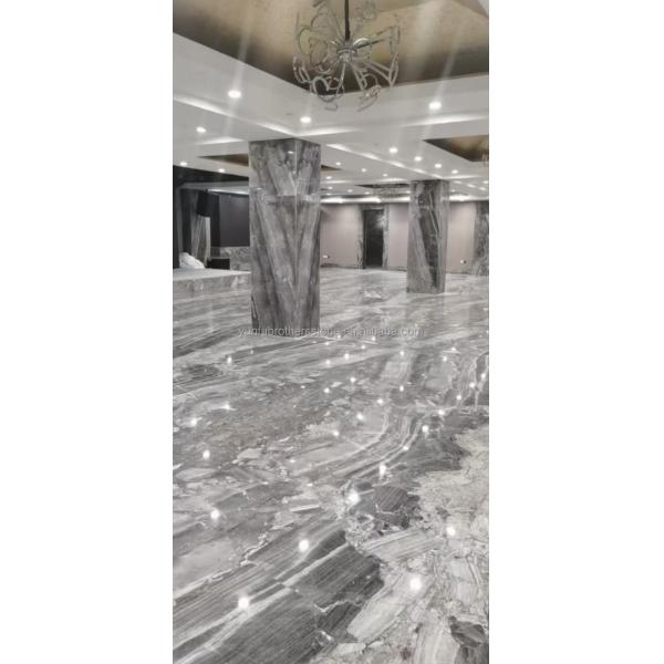 Polished Serbian Grey Marble Wall Panels for High End Interior Decoration