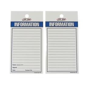 Custom Information Tag Waterproof PVC Durable Double Sides Printing Safety Tag