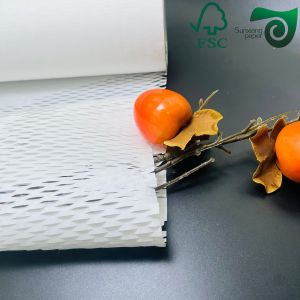 FSC 50gsm White Honeycomb Paper Wrap Eco Friendly Cushioning For E Commerce