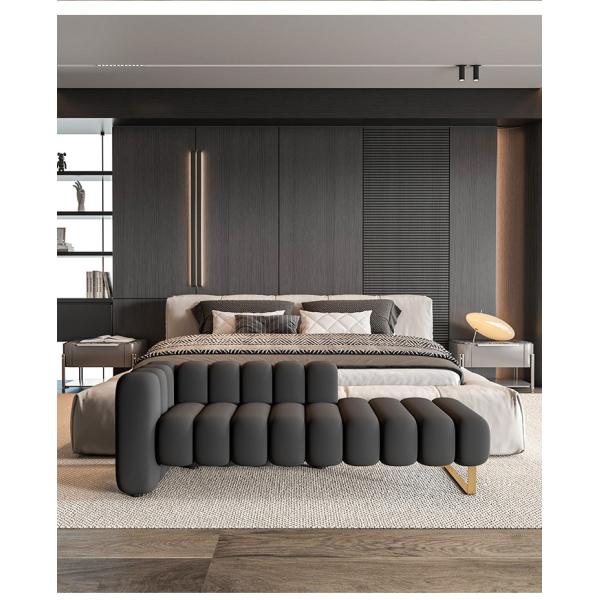 Modern Velvet Fabric Backrest Bedside Stool Bedroom Toffee Chair Lazy Sofa