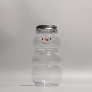 Snowman Eco Friendly PET Plastic Bottle With Customizable Caps For Beverage