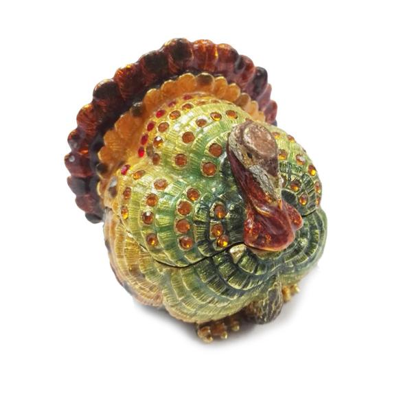 Fashion Pewter Rhinstone Enamel Bird Trinket Jewelry Box Metal Alloy Bird Trinket Jewelry Box