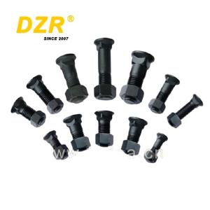 4F0253 2J3506 Grade 12.9 Superior Plow Bolts and Nuts for Excavator Black Coated