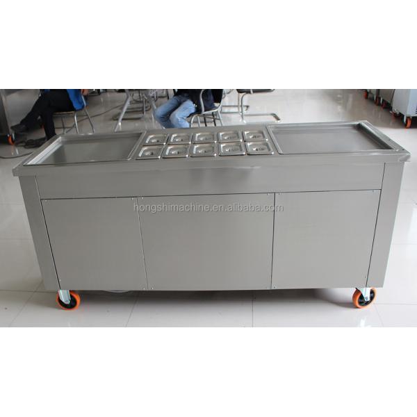 Double pan fried ice cream rolled machine