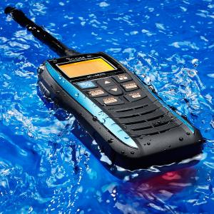 Icom C-M25 IPX7 Waterproof VHF Marine Transceiver with 16 Storage Channels and