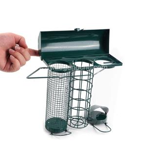 Multifunction Hanging Wild Bird Feeder 3 In 1 Iron Art With High Seed Capacity