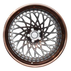 Customized wheel brushed bronze polished forged wheels 3 piece deep dish rims