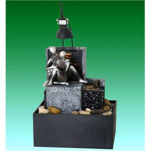 CE GS Approved Falling In Love Figurine Desk Top Fountains With Lights
