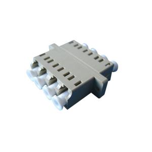 LC Quad Multimode Fiber Optic Adapter with Flange for High Density Patch Panel