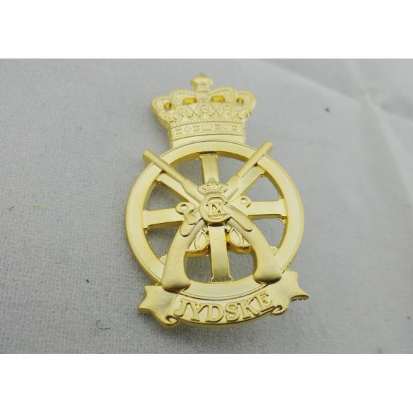 Die Casting JYDSKE Zinc Alloy Lapel Pin, 3D Soft Enamel Pin with Misty Gold