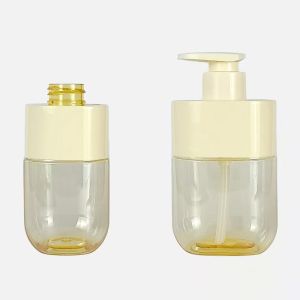300ml Square Shape PET Lotion Bottle with Lotion Pump for Cosmetic Packaging