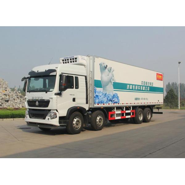 High Strength Frozen Foods RHD 8×4 Refrigerated Trucks And Vans 40 Ton Low Noise
