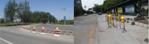 Plastic ABS Barricade Flasher Lights Red Solar 1000MAH Monocrystalline Silicon