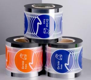 China PP PET Sealing Film Custom Printed Plastic Bubble Boba Tea Cups Sealer Roll on sale