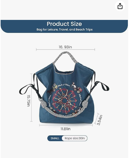 Ball&Chain carriage pattern embroidered nylon handbag for women, travel shoulder bag with top handle, suitable for work and travel