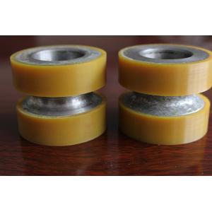 Yellow High Density Polyurethane Wheel Heavy Duty Coating Rollers Wheels
