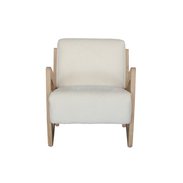 Quality Linen Solid Wood Lounge Chairs Wood Frame Accent Chair With Sculptural Arms wholesale