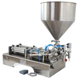 2 nozzles piston type servo motor control liquid paste filling machine liquid