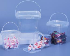Cheap Translucent Plastic Pail With Printing IML / Thermal Transfer / Screen Printing for sale