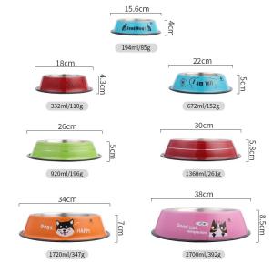 Stainless Steel Pet Cat Dog Bowls Feeders Customized Sublimation Non-Slip LCD