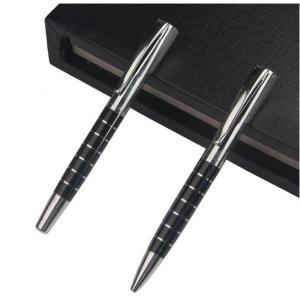 China double metal ball pen with customized logo promotional metal roller pen with pen box on sale