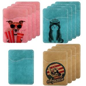 Custom Logo Sublimation Blanks Credit Card Holders Colourful PU Leather