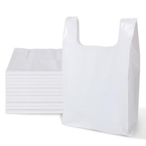 Cheap Industrial Shopping HDPE T-Shirt Bag with Biodegradable Smiling Face and Heat Seal Handle for sale
