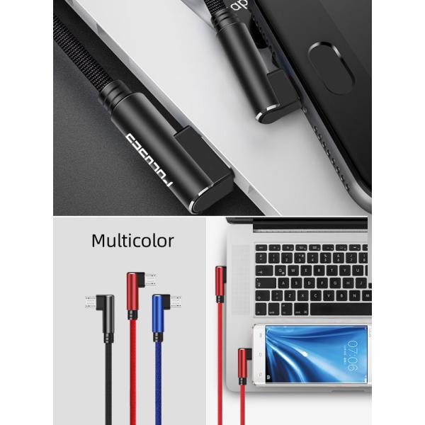 Focuses 90 Degree Micro USB Data Transfer Cable For Mobile Phone