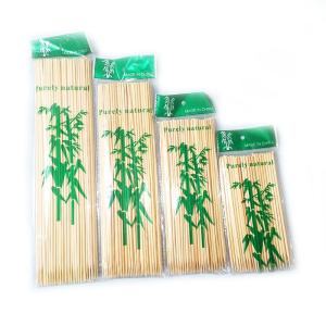 China Custom Logo Wholesale Flat Knotted Bamboo Skewer Stick 35cm 40cm on sale
