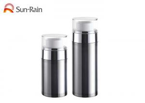 China Plastic silver cosmetic vacuum bottle 30ml 50ml body cream care packaging SR2151B on sale