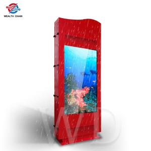 Flag Shape Dual LCD 65" 55" 43" Screen Outdoor Interactive Kiosk For Roadside