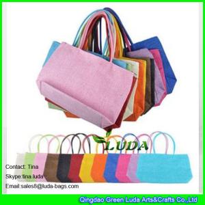 Cheap LUDA simple candy color large paper straw beach bag women casual shoulder bag for sale