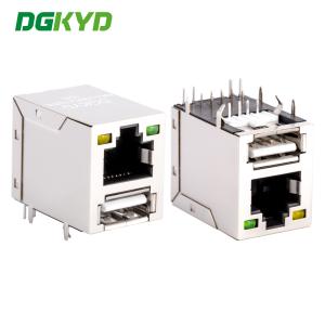 Integrated Tab Up RJ45 USB Network Connector with usb 2.0 for PCMCIA Net Card