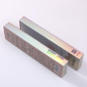 Cosmetic Silver Cardboard Boxes Custom Printed Eyelash Brushes Lipsticks